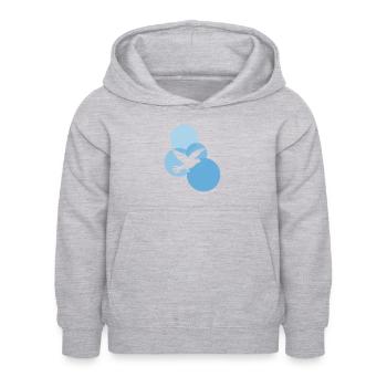 Voler, Voler, Oiseau - Sweat à capuche Enfant - gris clair chiné - Devant - AI Model Kid Female (0cm)