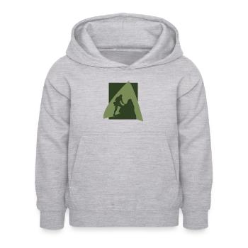 Kletterer Alpen Kletterwand - Kinder Hoodie - Hellgrau meliert - Vorne - AI Model Kid Female (0cm)
