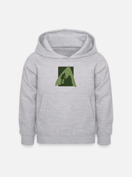 Kletterer Alpen Kletterwand - Kinder Hoodie - Hellgrau meliert