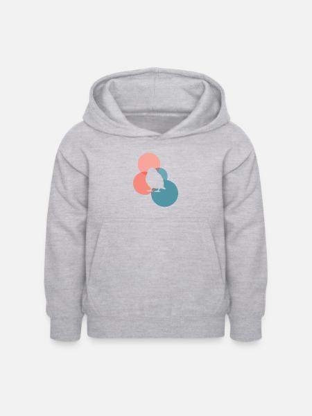 Vogel Vogel Abbildung Vogel Abbildung - Kinder Hoodie - Hellgrau meliert