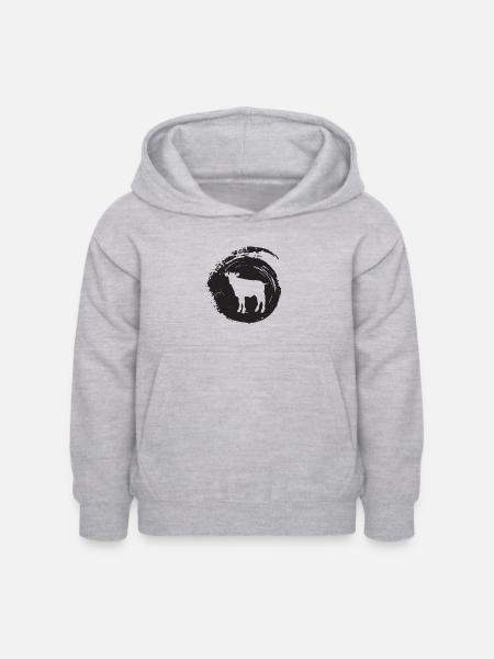 Rind Bauer Rind - Kinder Hoodie - Hellgrau meliert