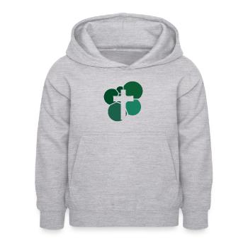 Verset de la Bible Verset de la Bible Église - Sweat à capuche Enfant - gris clair chiné - Devant - AI Model Kid Female (0cm)