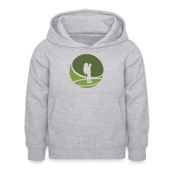 Wandern Backpacker Wanderer - Kinder Hoodie - Hellgrau meliert - Vorne - AI Model Kid Female (0cm)