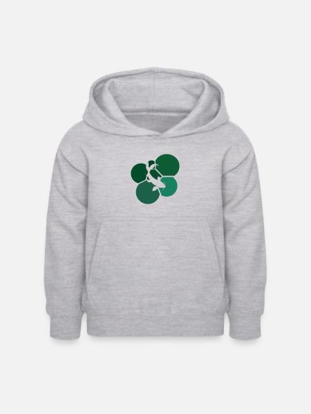 Koi Fisch Teich - Kinder Hoodie - Hellgrau meliert