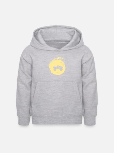 Reifen Monstertruck - Kinder Hoodie - Hellgrau meliert