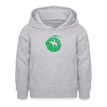 Ranch de selle de l’Ouest - Sweat à capuche Enfant - gris clair chiné - Devant - AI Model Kid Female (0cm)