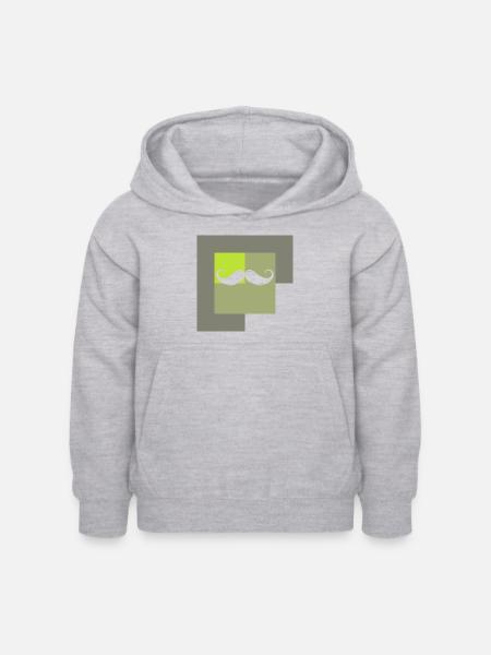 Schnurrbart Gesichtsbehaarung Baertig - Kinder Hoodie - Hellgrau meliert
