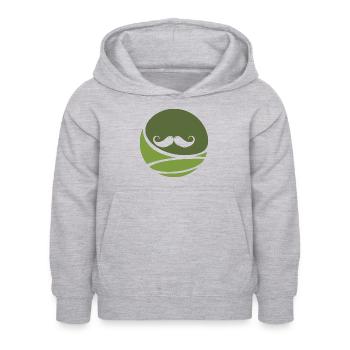 Moustache Sir Baertig - Sweat à capuche Enfant - gris clair chiné - Devant - AI Model Kid Female (0cm)