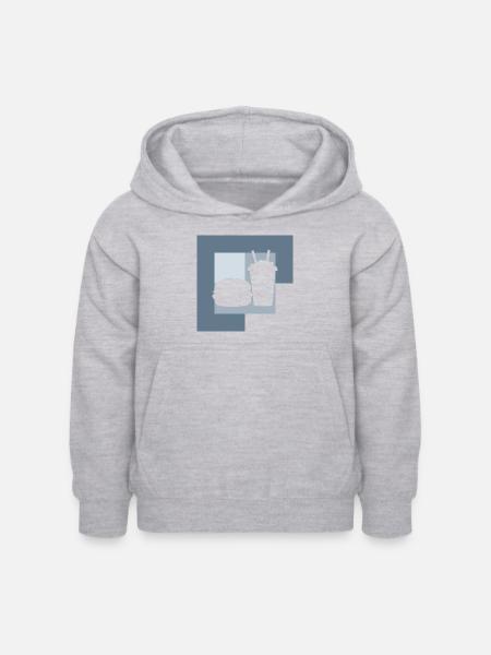 Imbiss Burger lecker - Kinder Hoodie - Hellgrau meliert