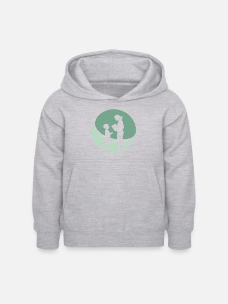 Grundschule Abi - Kinder Hoodie - Hellgrau meliert