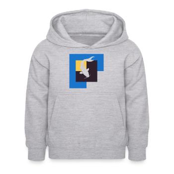 Poisson Koi d’étang - Sweat à capuche Enfant - gris clair chiné - Devant - AI Model Kid Female (0cm)