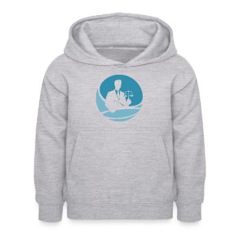 Juge Paragraphe Avocat - Sweat à capuche Enfant - gris clair chiné - Devant - AI Model Kid Female (0cm)