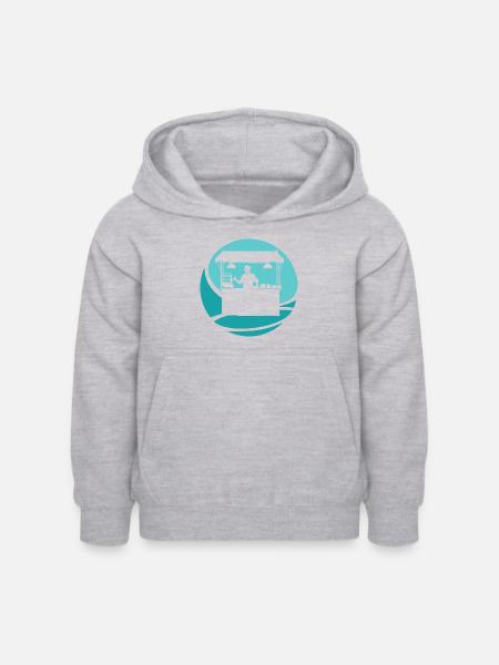 Imbiss lecker Burger - Kinder Hoodie - Hellgrau meliert