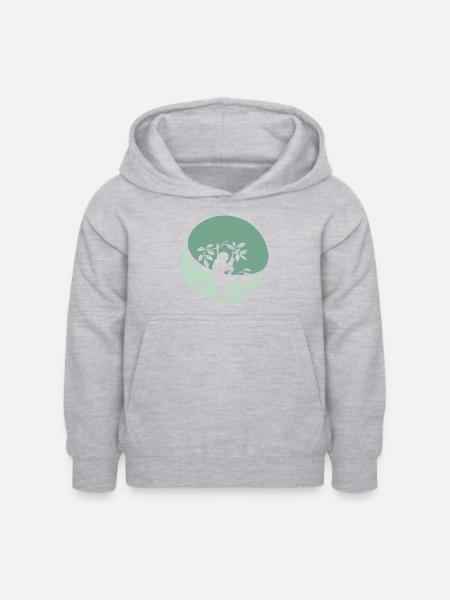 Faultier Rest Faul - Kinder Hoodie - Hellgrau meliert