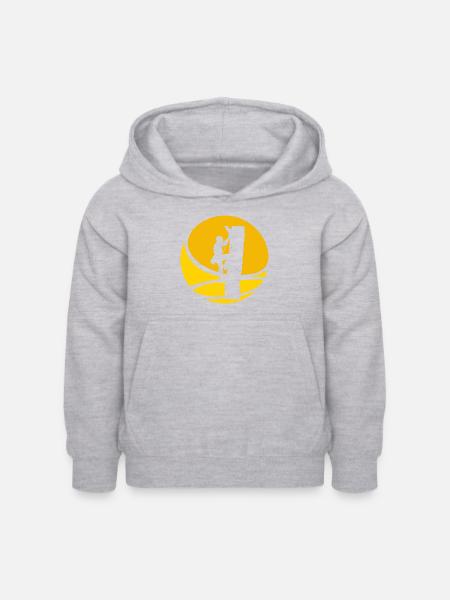 Ausruestung Klettern - Kinder Hoodie - Hellgrau meliert