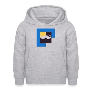 Moustache barbe - Sweat à capuche Enfant - gris clair chiné - Devant - AI Model Kid Female (0cm)