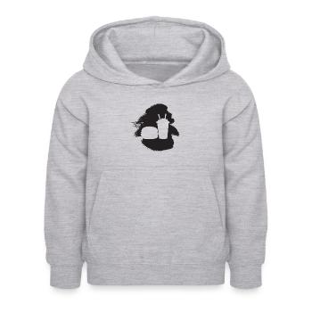 Repas de collation de hamburger - Sweat à capuche Enfant - gris clair chiné - Devant - AI Model Kid Female (0cm)