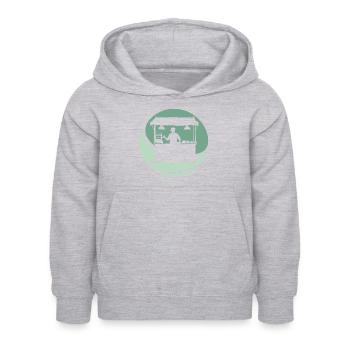 Burger Snack Restauration rapide - Sweat à capuche Enfant - gris clair chiné - Devant - AI Model Kid Female (0cm)