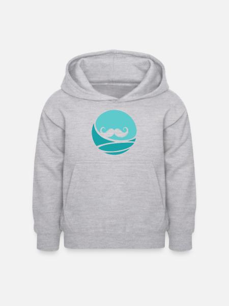 Schnurrbart Bart - Kinder Hoodie - Hellgrau meliert