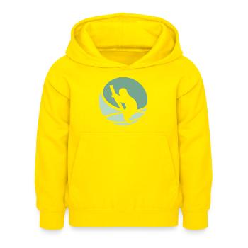 Faul Rest Müdigkeit - Kinder Hoodie - Gelb - Vorne - AI Model Kid Female (0cm)