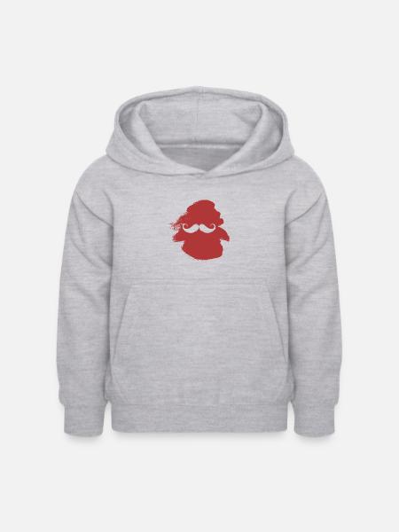 Schnurrbart Gentleman Bart - Kinder Hoodie - Hellgrau meliert