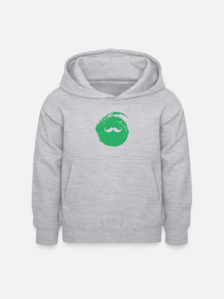 Schnurrbart - Kinder Hoodie - Hellgrau meliert