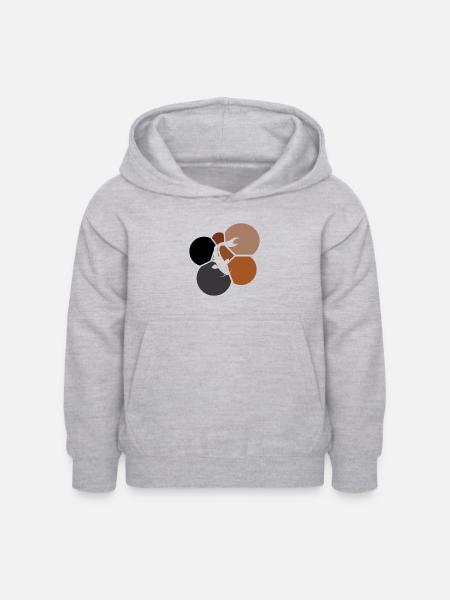 Koi Fischkopf Teich - Kinder Hoodie - Hellgrau meliert