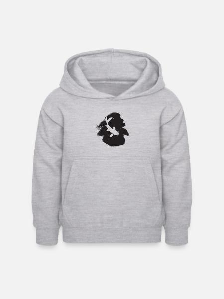 Koi Fisch Teich - Kinder Hoodie - Hellgrau meliert