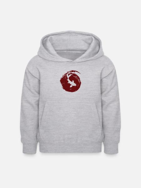 Koi Fischkopf Japan - Kinder Hoodie - Hellgrau meliert