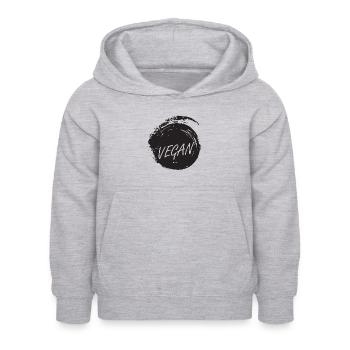 Vegan Veganer Fleisch - Kinder Hoodie - Hellgrau meliert - Vorne - AI Model Kid Female (0cm)