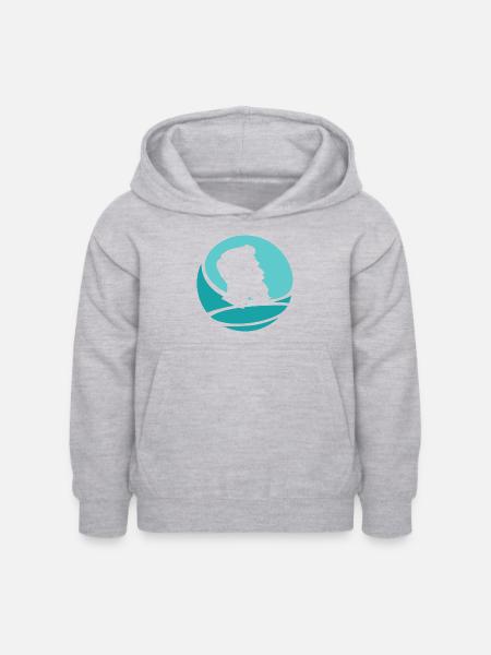 Schnurrbart Bart Gesichtsbehaarung - Kinder Hoodie - Hellgrau meliert