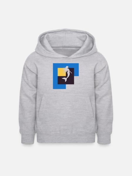 Seekuh Neptun - Kinder Hoodie - Hellgrau meliert