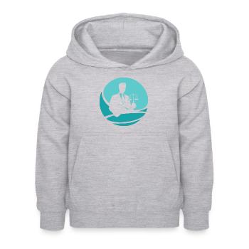 Juge de droit - Sweat à capuche Enfant - gris clair chiné - Devant - AI Model Kid Female (0cm)