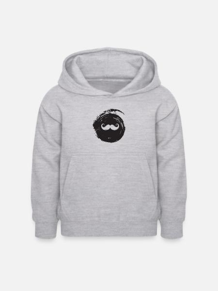 Schnurrbart Baertig Bart - Kinder Hoodie - Hellgrau meliert