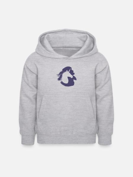 Unicorn Fabel - Kinder Hoodie - Hellgrau meliert