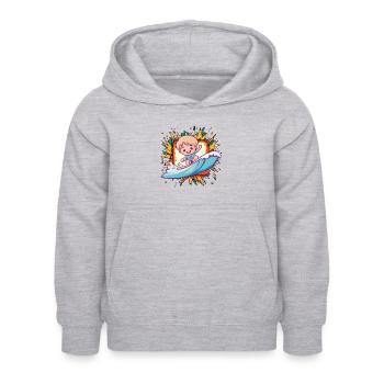 Surfer Surfen Wellenreiter - Kinder Hoodie - Hellgrau meliert - Vorne - AI Model Kid Female (0cm)