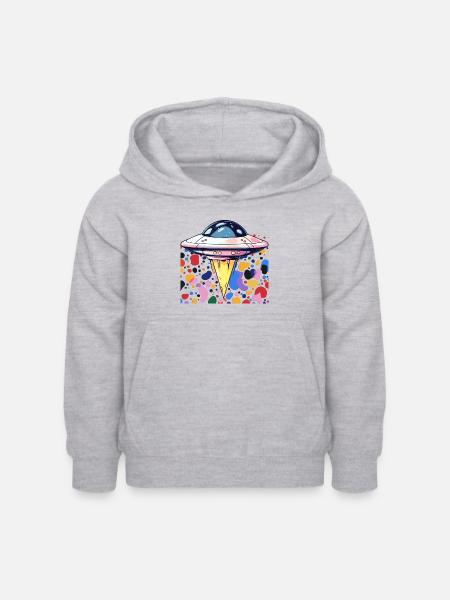 UFO Martian - Kinder Hoodie - Hellgrau meliert