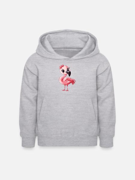 Flamingo Wasservogel - Kinder Hoodie - Hellgrau meliert
