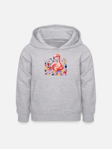 Flamingo Flamingos - Kinder Hoodie - Hellgrau meliert