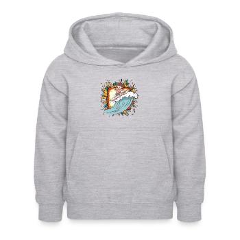 Surfer Wellenreiten - Kinder Hoodie - Hellgrau meliert - Vorne - AI Model Kid Female (0cm)