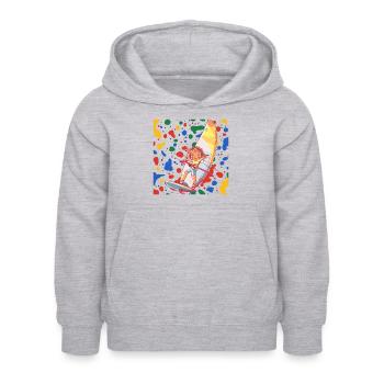 Windsurfen Wellenreiter - Kinder Hoodie - Hellgrau meliert - Vorne - AI Model Kid Female (0cm)