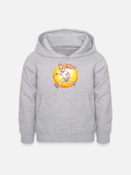 Laufen Läufer - Kinder Hoodie - Hellgrau meliert
