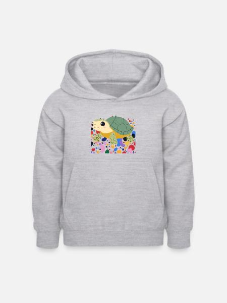Turtle Reptil - Kinder Hoodie - Hellgrau meliert