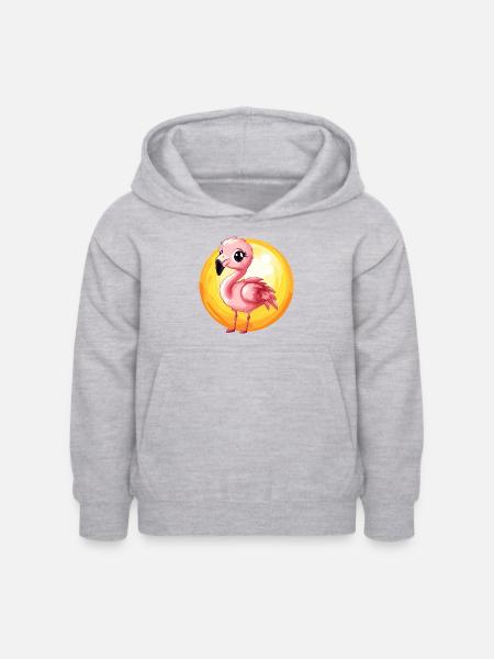 Flamingo Flamenco - Kinder Hoodie - Hellgrau meliert