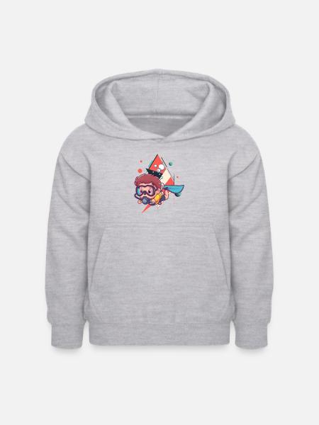 Tauchen Tauchkurs - Kinder Hoodie - Hellgrau meliert