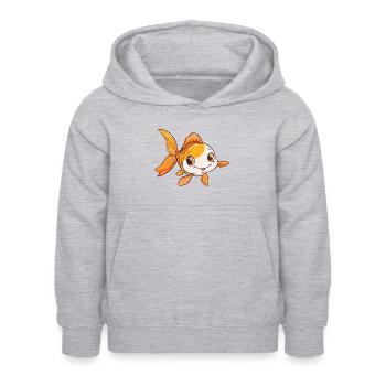 Poisson Poisson - Sweat à capuche Enfant - gris clair chiné - Devant - AI Model Kid Female (0cm)