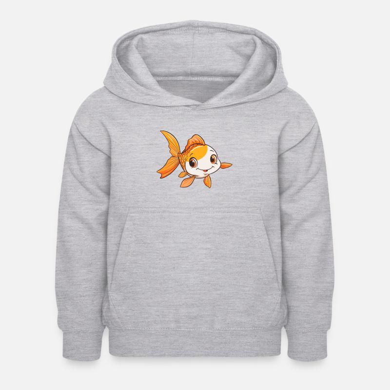 Poisson Poisson - Sweat à capuche Enfant - gris clair chiné
