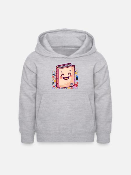 Lesen Leseratte - Kinder Hoodie - Hellgrau meliert