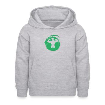 Poids d’entraînement de musculation - Sweat à capuche Enfant - gris clair chiné - Devant - AI Model Kid Female (0cm)