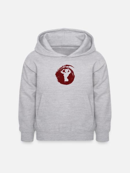 Bodybuilding Gewicht - Kinder Hoodie - Hellgrau meliert